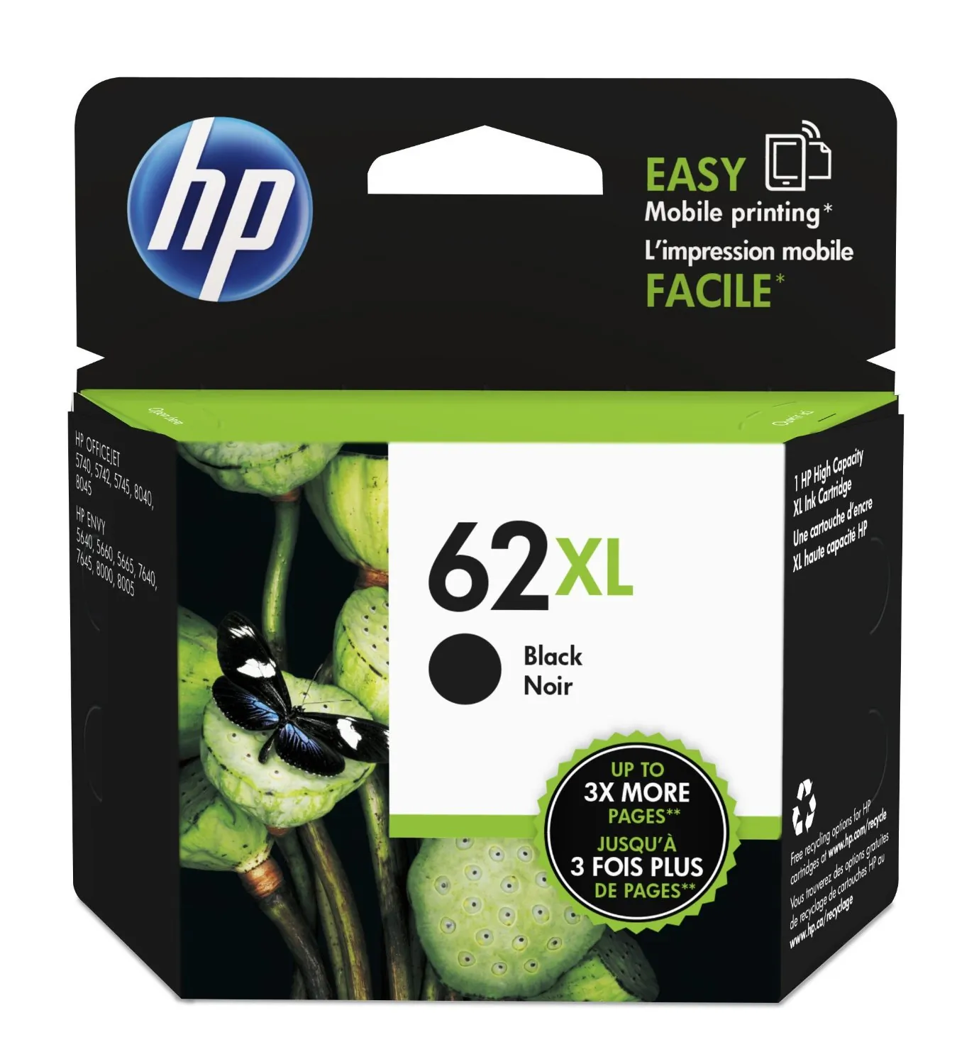 HP C2P05AN — HP 62XL (C2P05AN) Ink Cartridge - Inkjet - High Yield - 600 Pages - Black - 1 Each