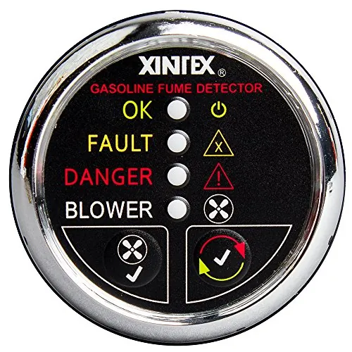 Fireboy-Xintex CW63868 — Xintex Gasoline Fume Detector & Blower Control w/Plastic Sensor - Chrome Bezel Display