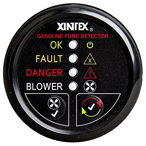 Fireboy-Xintex G-1BB-R — Xintex Gasoline Fume Detector & Blower Control w/Plastic Sensor - Black Bezel Display