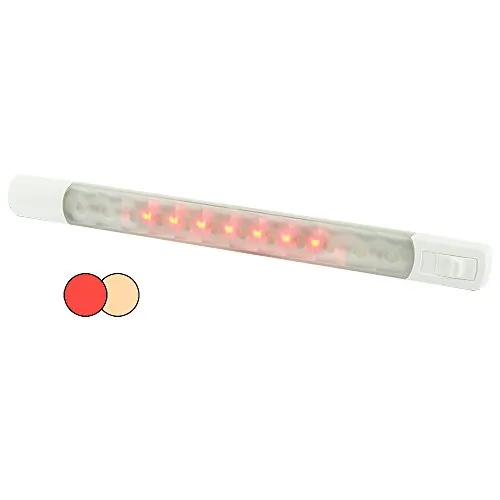 Hella Marine CW65451 — Hella Marine 12V Surface Strip Light with Switch - Warm White & Red