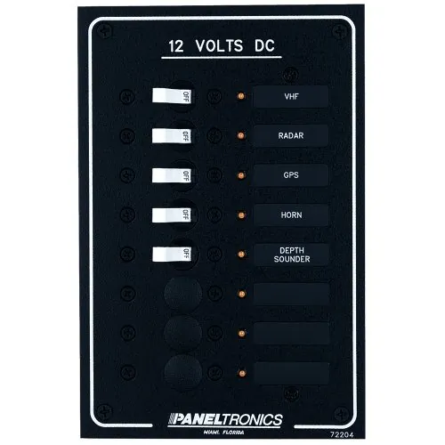 Paneltronics CW29767 - Paneltronics Standard DC 8 Position Breaker Panel wLEDs