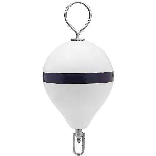 Polyform NWCWR-36846 — Polyform Mooring Buoy w-SS 17" Diameter - White Blue Stripe