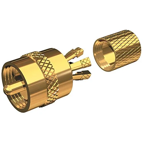Shakespeare CW15310 — Shakespeare PL-259-CP-G - Solderless PL-259 Connector for RG-8X or RG-58/AU Coax - Gold Plated