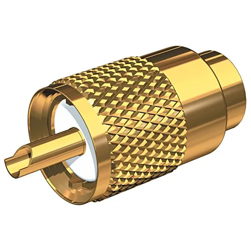 Shakespeare CW15309 — Shakespeare PL-259-58-G Gold Solder-Type Connector w/UG175 Adapter & DooDad® Cable Strain Relief f/RG-58x