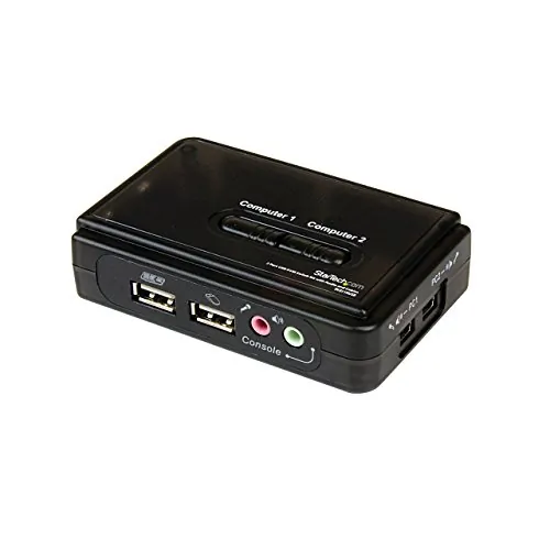 STARTECH SV211KUSB — 2 Port USB KVM Kit with Cables and Audio Switching - KVM / audio switch - USB - 2 ports - 1 local user - Control 2 USB enabled computers with this complete KVM kit including cables - usb kvm switch - 2 port kvm switch - vga kvm switch - desktop kvm switch - usb kvm switch 2 port