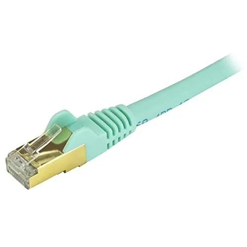 STARTECH C6ASPAT12AQ — 12FT CAT6A ETHERNET CABLE - 10 GIGABIT SHIELDED SNAGLESS RJ45 100W POE PATCH COR