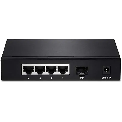 TRENDNET TEG-S51SFP — REAR PORT 4-PORT GIGABIT SWITCH WITH SFP SLOT (METAL)