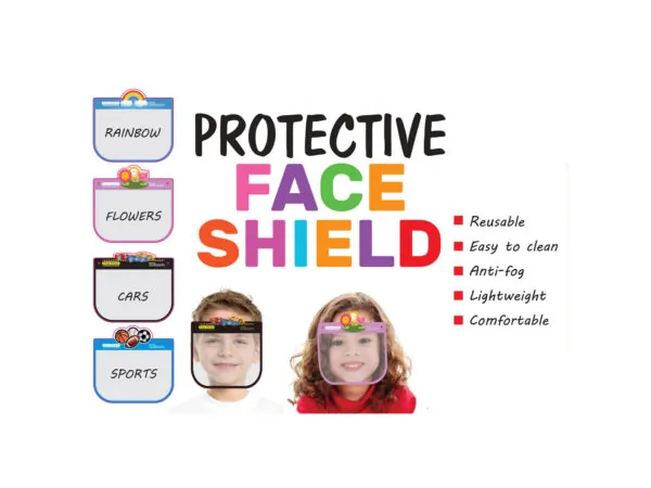 Bulk Buys MO116 — Children's Fun Face Shield - 4 Assorted Designs
