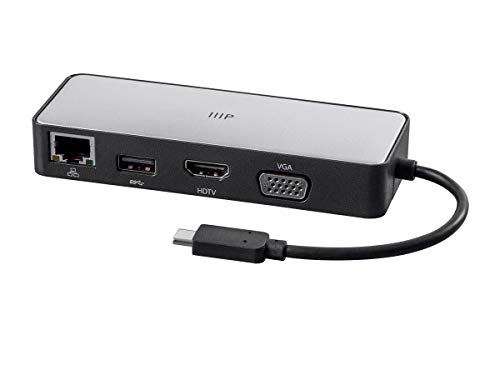 Monoprice 24176 - MONOPRICE USB-C TO HDMI_ VGA_ USB 3.0_ RJ45 GIGABIT ETHERNET