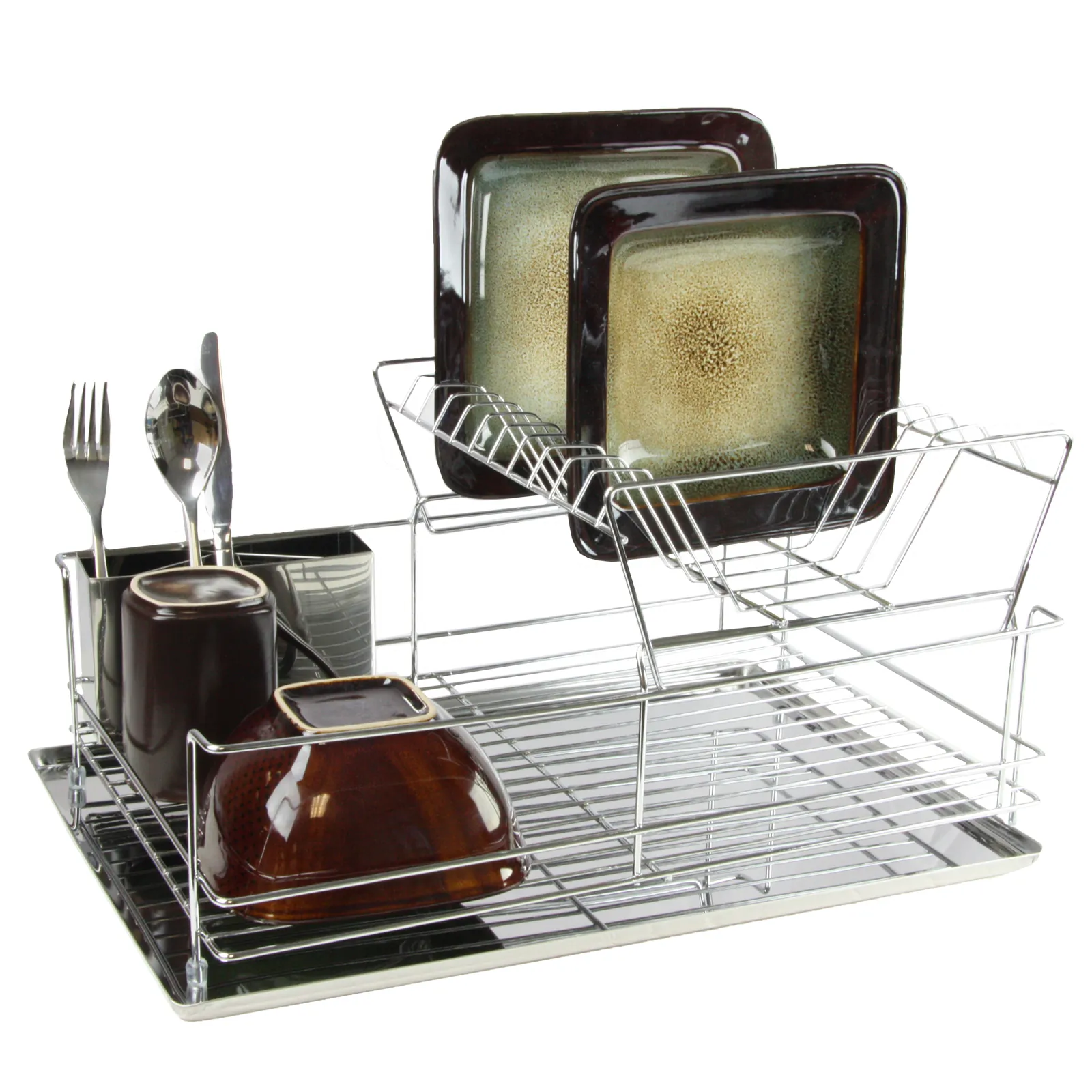 MegaChef DR-209 — MegaChef 15.5 Inch Stainless Iron Shelf Dish Rack