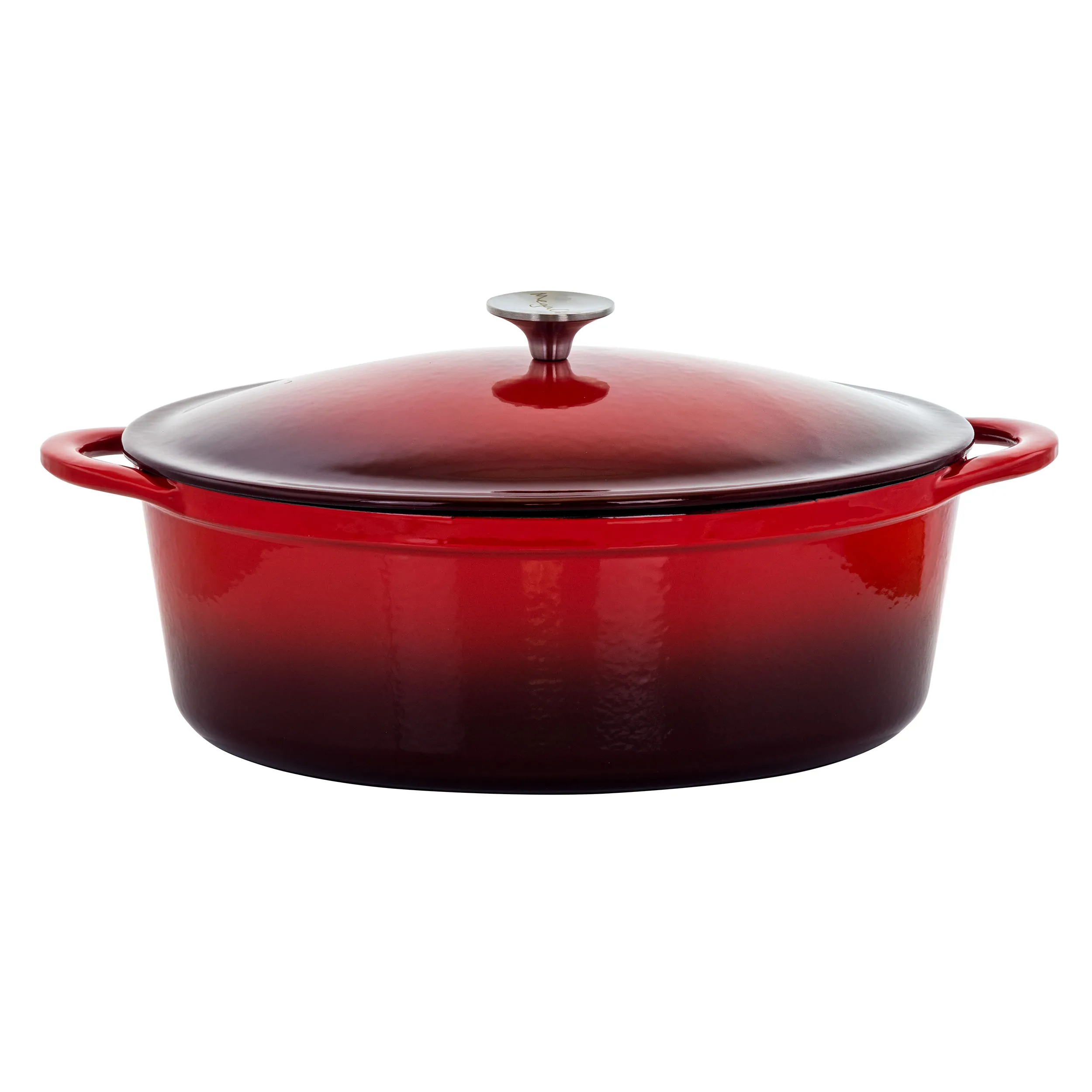 MegaChef MG-CO33AR — MegaChef 7 Quarts Oval Enameled Cast Iron Casserole in Red