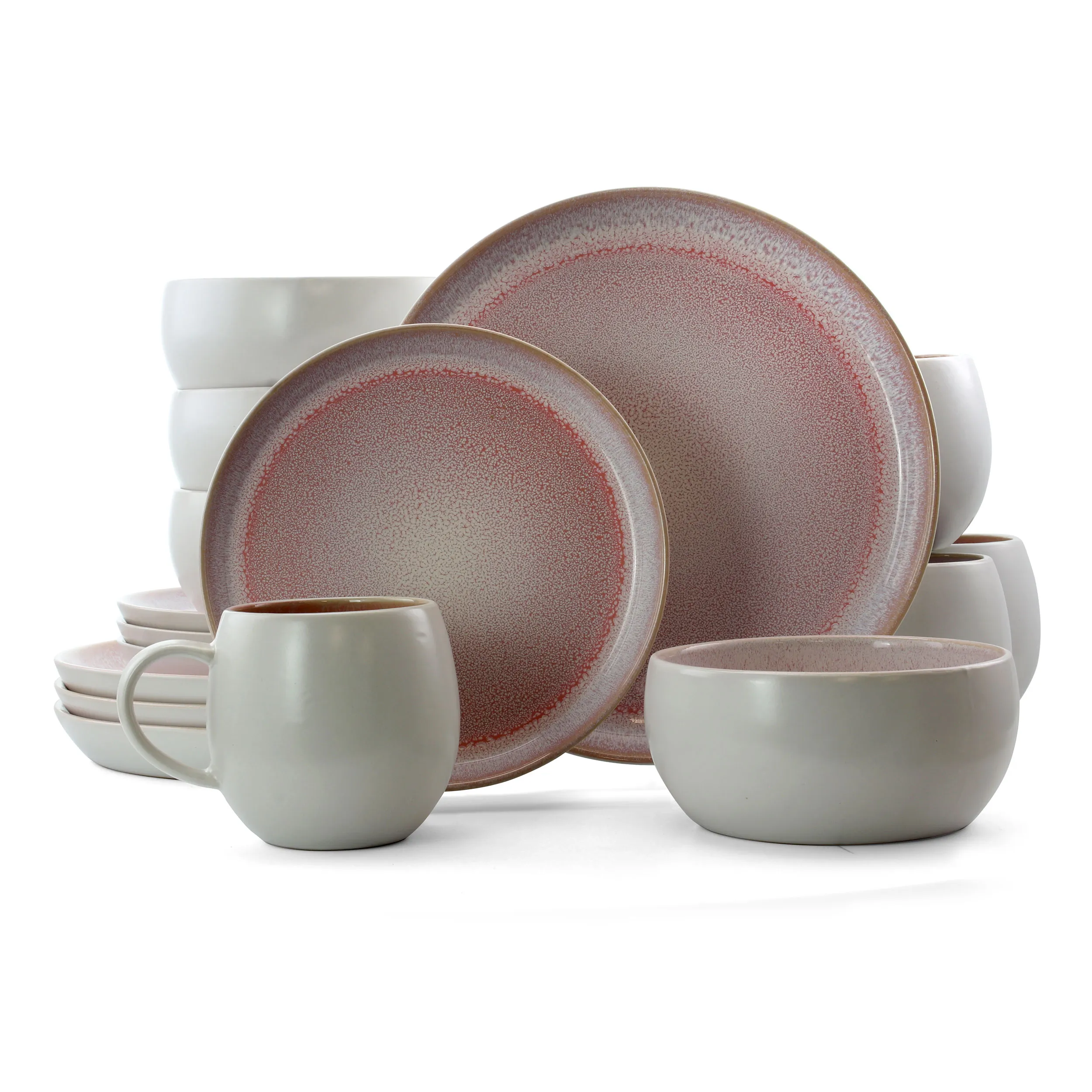 ELAMA EL-MOCHAMUAVE16 — Elama Mocha Muave 16 Piece Luxurious Stoneware Dinnerware with Complete Setting for 4