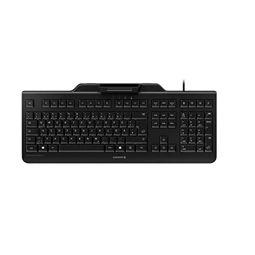 Cherry JK-A0400EU-2 — BLACK USB KEYBOARD WITH SMART CARD READER. US INTL. 104+4 KEY POSITION LAYOUT. T