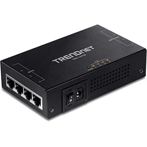 TRENDNET TPE-147GI — 65W 4-Port Gigabit PoE+ Injector for Non-PoE Switches
