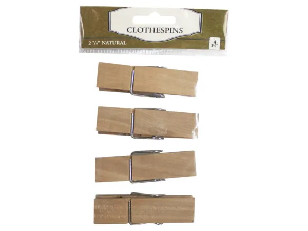 bulk buys FD315 - Eco-Friendly Four Pack of Assorted Wood Clothespins