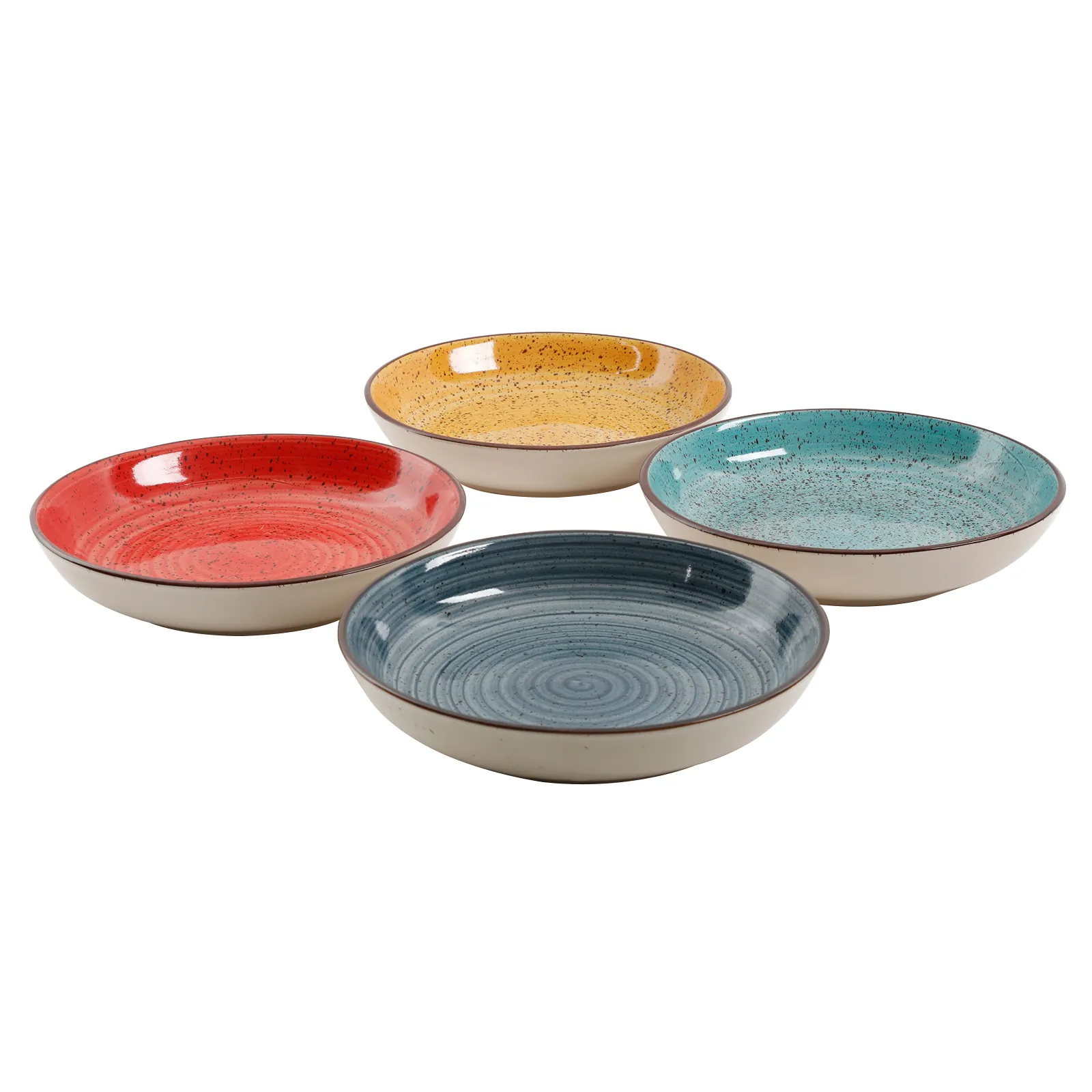 Gibson 118381.04 - Gibson Home Color Speckle Stoneware Pasta Bowl Set - 4 Piece