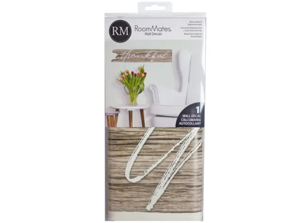 Bulk Buys HA528 — thankful peel & stick wall decals set
