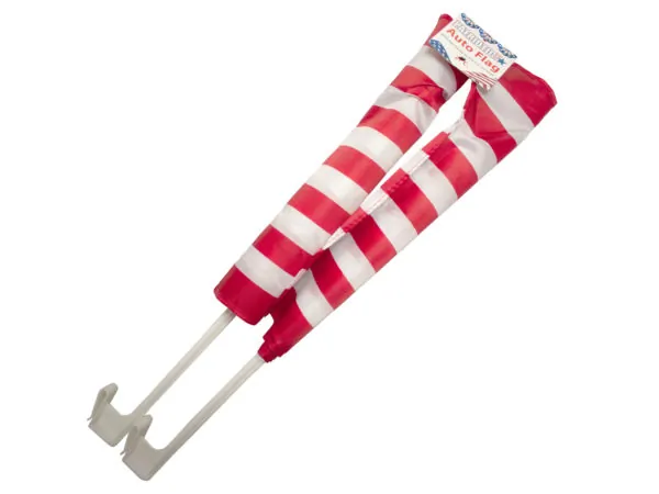 Bulk Buys CA382 — 2 Piece USA Car Flag Set - Patriotic Vehicle Flags