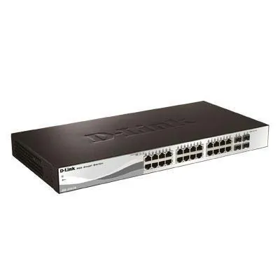 D-Link DGS-1210-28P — WEBSMART GIGABIT SWITCH. 24-PORT GIGABIT POE SWITCH WITH 4 SFP. LIMITED LIFETIME