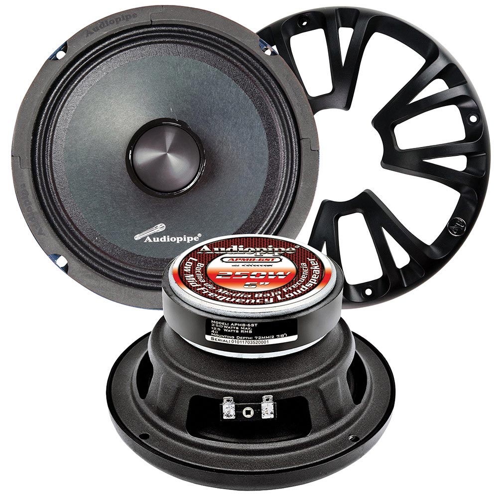 Audiopipe APMB6ST - Audiopipe 6 Midrange Pair Packed 250 Watts