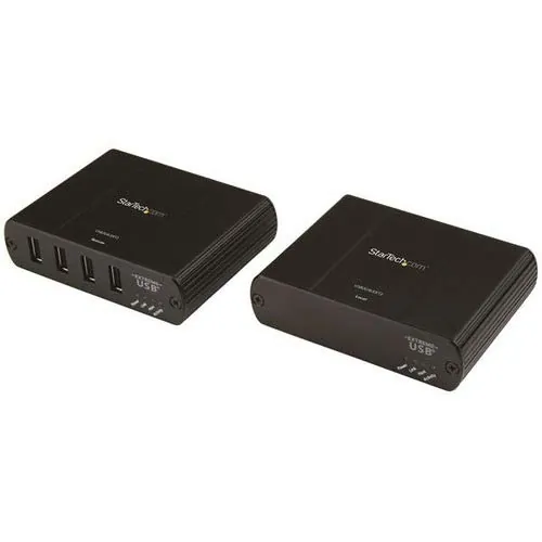 STARTECH USB2G4LEXT2NA — USB 2.0 HUB OVER IP NETWORK EXTENDER KIT; CONNECT 4 DEVICES @480MBPS VIA GIGABIT