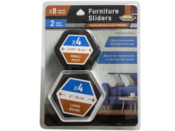 bulk buys EC399 - 8 Pack of Padded Furniture Sliders for Easy Moving