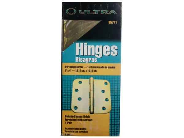 bulk buys KL870 - Brass Door Hinges 2.5mm - Durable & Stylish Boxed Set