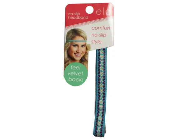 Bulk Buys KA776 — Assorted Colors Non-Slip Velvet Headbands - 1/2 Inch