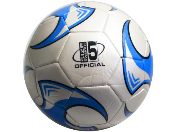 bulk buys OP967 - Size 5 Soccer Ball - Blue Wheel Design for All Ages