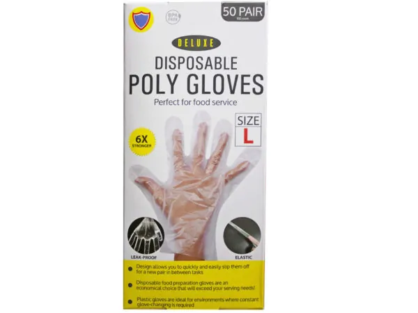 Bulk Buys MO128 — Deluxe 100 Pack Large TPE Disposable Gloves