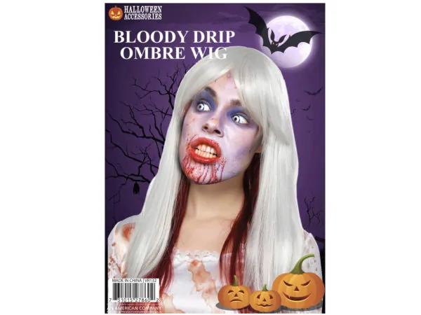 Bulk Buys VR132 — Ombre Red & White Bloody Drip Wig - Perfect for Cosplay