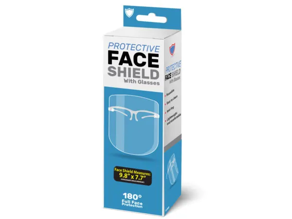 Bulk Buys MO159 — Comfortable Anti-Fog Protective Face Shield with Glasses
