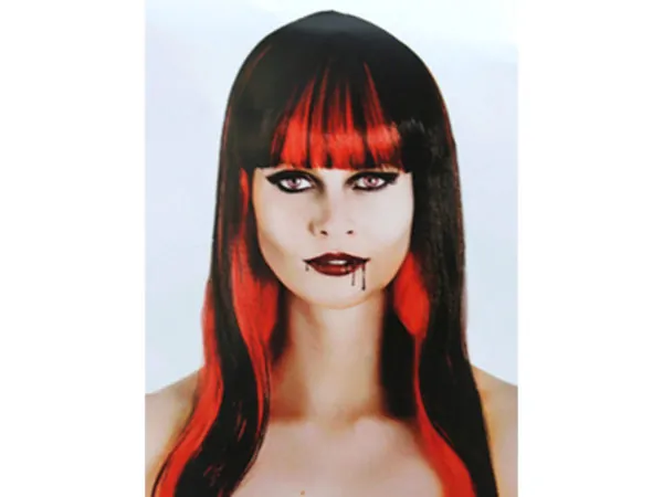 Bulk Buys VR135 — Vampire Red & Black Long Wig for Costume Parties
