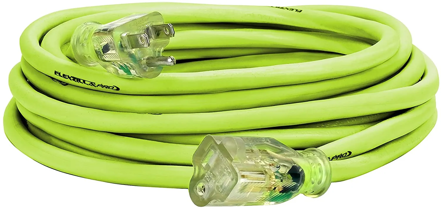 FLEXZILLA FZ512725 — Flexzilla Pro 25ft Lighted Outdoor Extension Cord 14/3 AWG