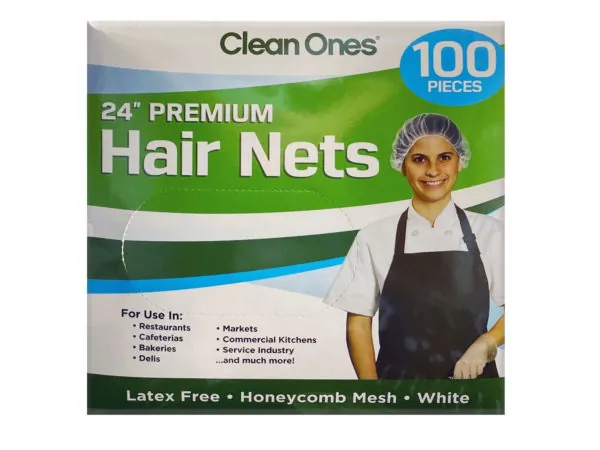 Bulk Buys DB251 — Premium Disposable Hair Nets - 100 Count, 24" Diameter