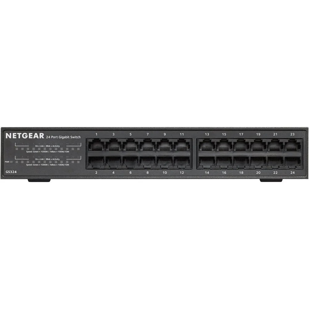 NETGEAR GS324-200NAS — NETGEAR 24-PORT GIGABIT ETHERNET DESKTOP/RACKMOUNT SWITCH