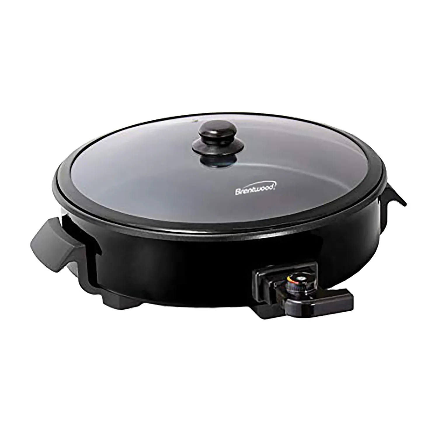 Brentwood SK-67BK — Brentwood 12 inch Round Non-Stick Electric Skillet with Vented Glass Lid in Black