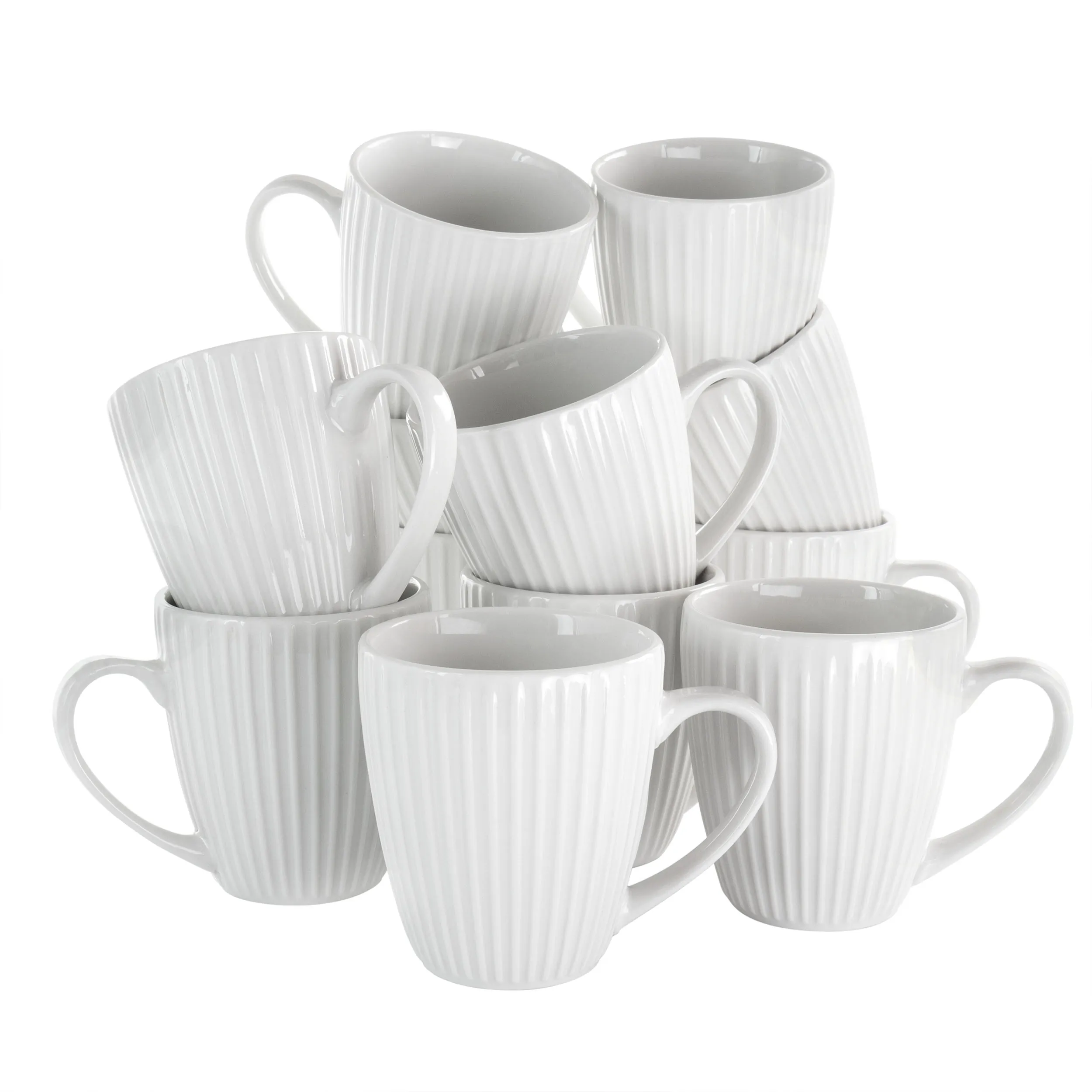 ELAMA EL-ELLE12PC — Elama Elle 12-Piece White Porcelain Mug Set