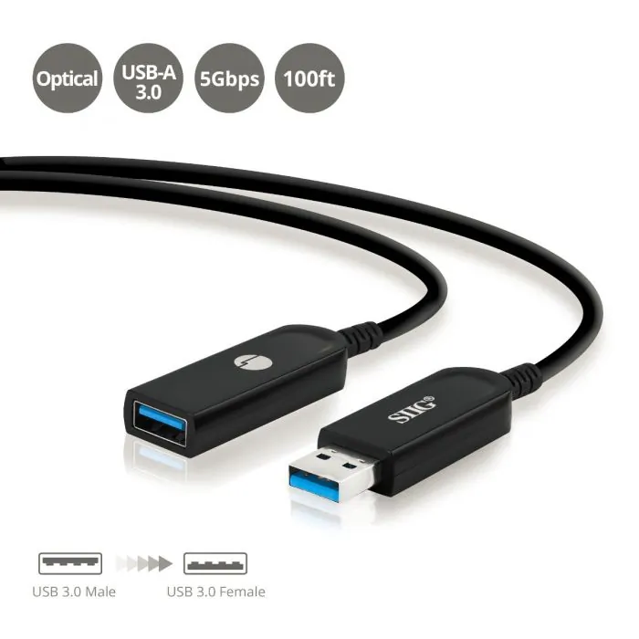 Siig CB-US0U11-S1 — SIIG USB-A AOC M TO F ACTIVE CABLE - 30M 5 GBPS (CB-US0U11-S1)