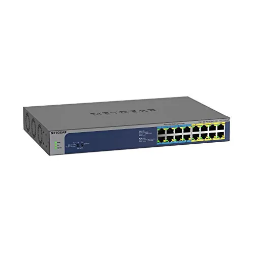 NETGEAR GS516UP-100NAS — GIGABIT UNMANAGED SWITCH SERIES (GS516UP) - 16-PORT GIGABIT ETHERNET HIGH-POWER