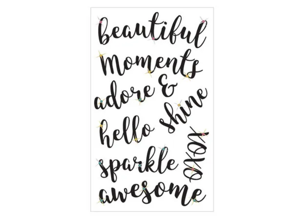 Bulk Buys CH408 — Inspirational Stickers Set with Gems - 9 Phrases