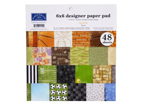 Bulk Buys OP984 — 6 x 6 Sports Paper Pad for Creative Designs