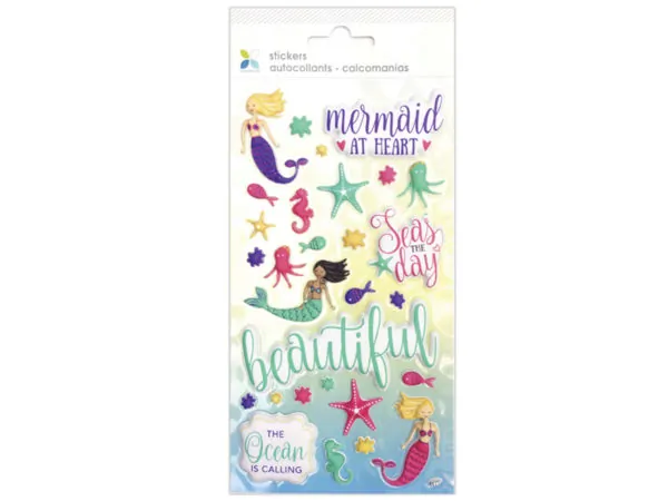 Bulk Buys CH414 — Enchanting Mermaid Puffy Sticker Set - 29 Pieces