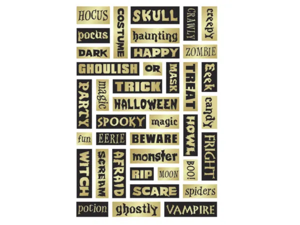 Bulk Buys CH385 — Halloween Foam Stickers - 39 Fun Phrases for Spooky Decor