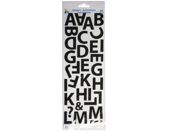 Bulk Buys CH437 — Momenta 61 Piece Black Crimped Alphabet Sticker Set