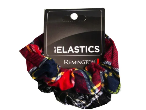 Bulk Buys CA597 — Cozy Red and Blue Flannel Scrunchies - 2 Pack