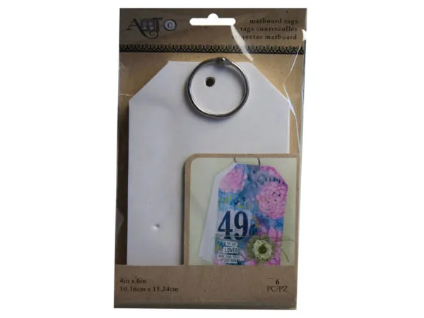 bulk buys CH442 - Art-C 6 Piece Assorted 4 x 6 Matboard Tags