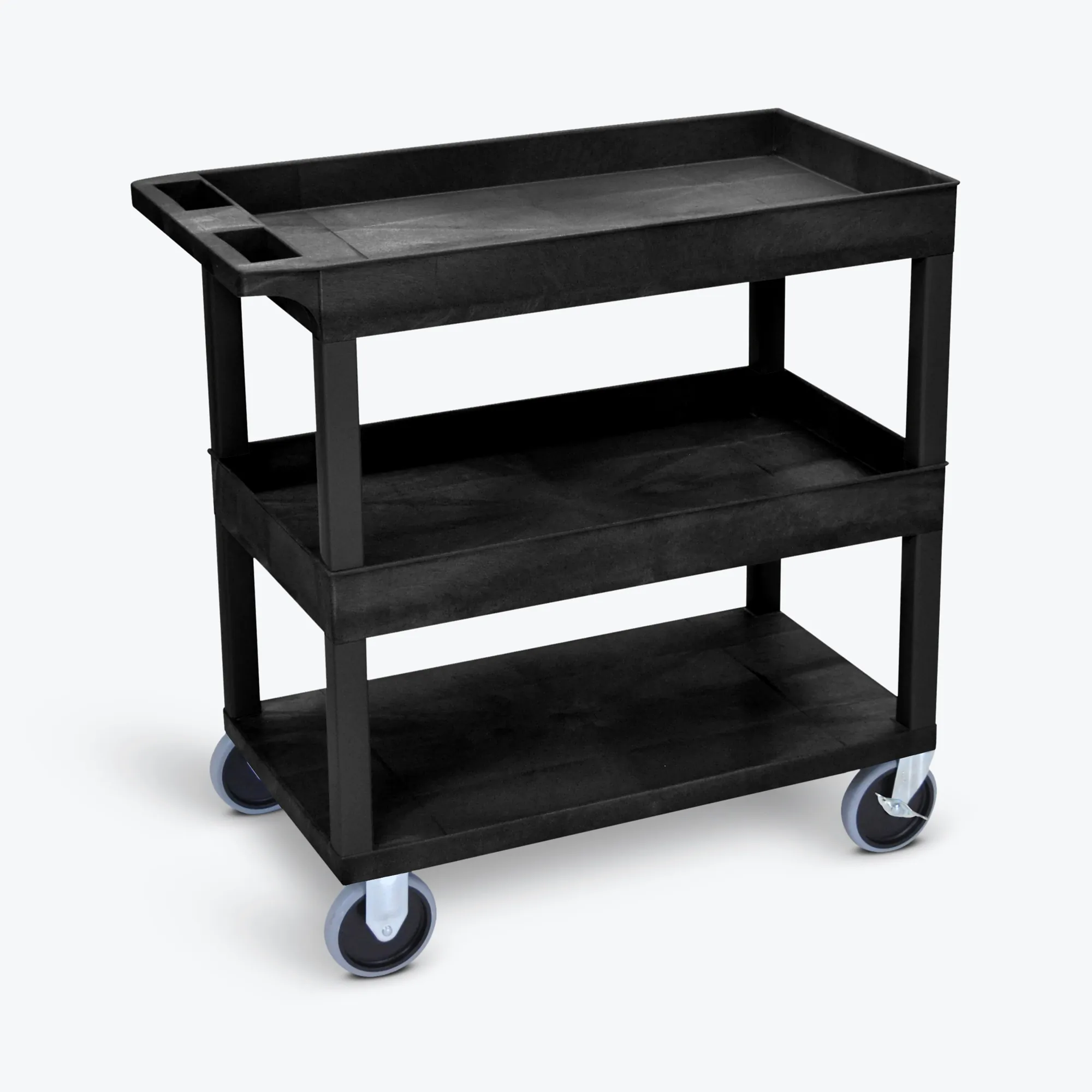 Luxor EC112HD-B — Luxor Heavy-Duty Utility Cart with Tub and Flat Shelves