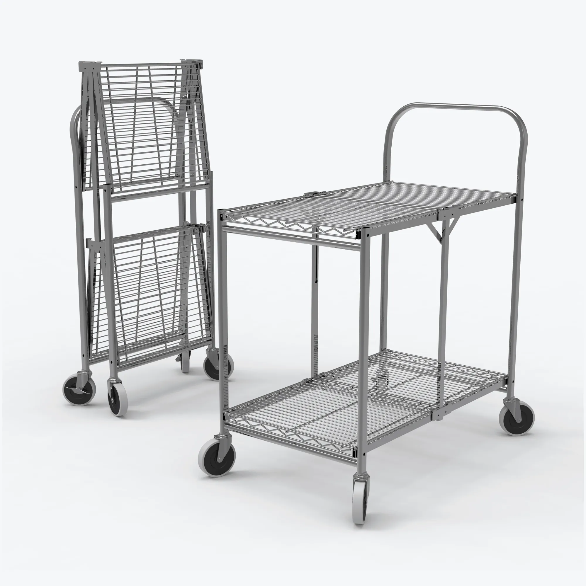 Luxor WSCC-2 — Heavy-Duty Two-Shelf Collapsible Utility Cart