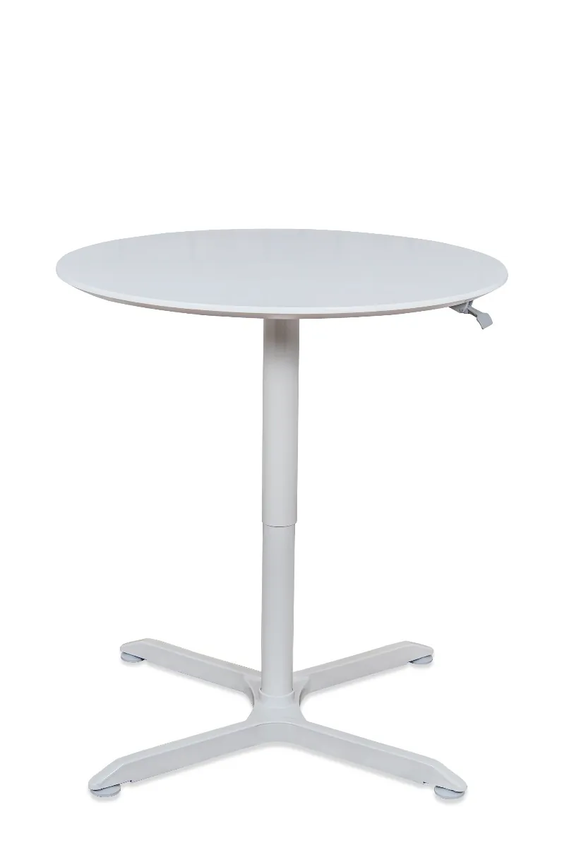 Luxor LX-PNADJ-32RD — 32" Pneumatic Adjustable Round Cafe Table - White Finish